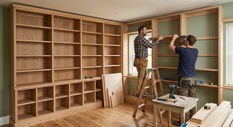 Built In Bookcase Installation in Fairfax, VA