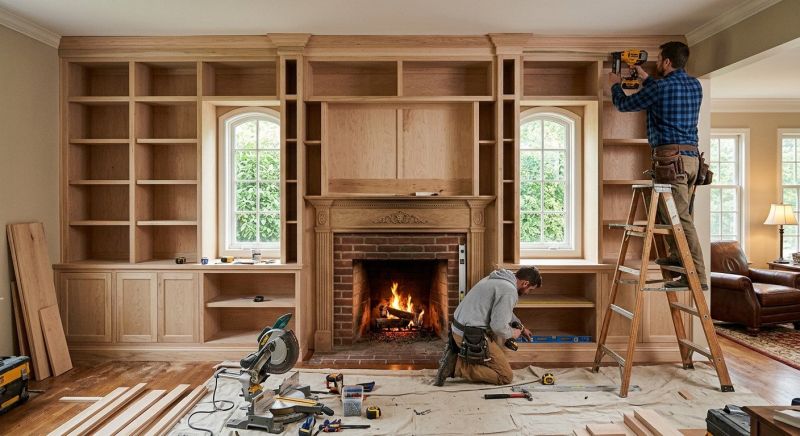 Built In Bookcase Installation in Greensboro, NC